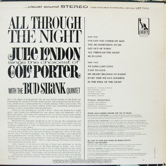 Julie London With The Bud Shank Quintet - All Through The Night