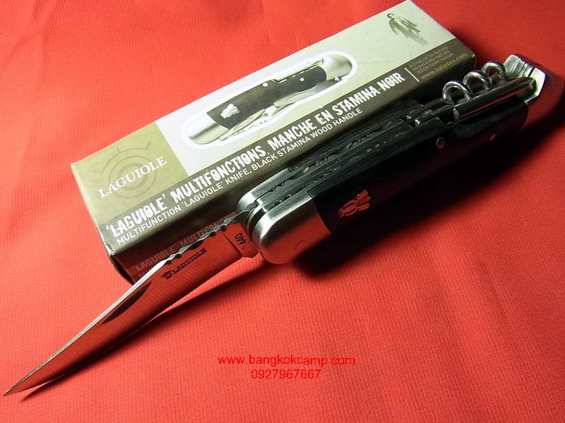 มีดพับเอนกประสงค์ มีดพับฝรั่งเศส ลากิวโอเล่ LAGUIOLE ใหม่ พร้อมกล่อง