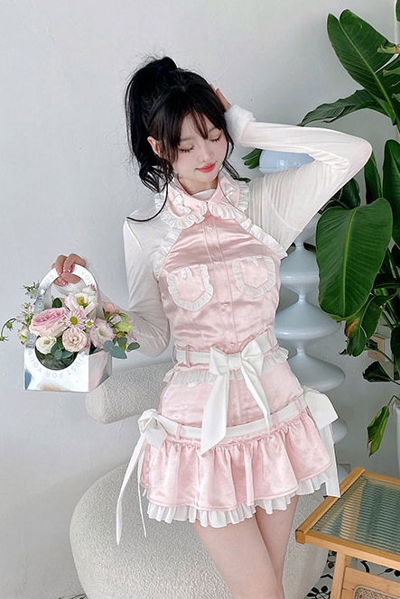 Summer Joy : พรีออเดอร์ ชุดเซ็ทเสื้อคล้องคอ และ กระโปรงเข้าชุด มีให้เลือก 2แบบ แบรนด์แท้
