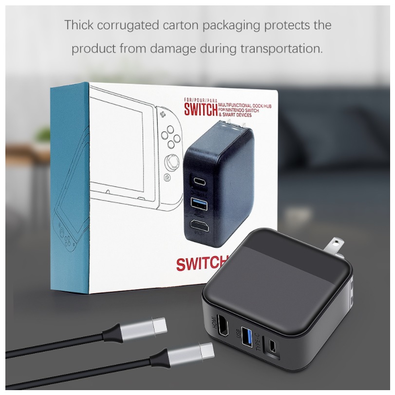 AC Adapter & TV Dock Function 2in1 แปลงสวิชเล่นบนทีวีแบบพกพา