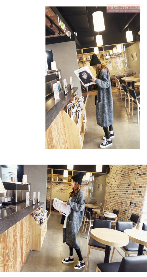 เสื้อคลุมกันหนาว ยาว 36 นิ้ว ไหมพรม เกาหลีสุดๆ พร้อมส่ง ดูดีเหมือนแบบ ใครชอบแนวเกาหลีๆ จัดเลยนะคะ GRAY