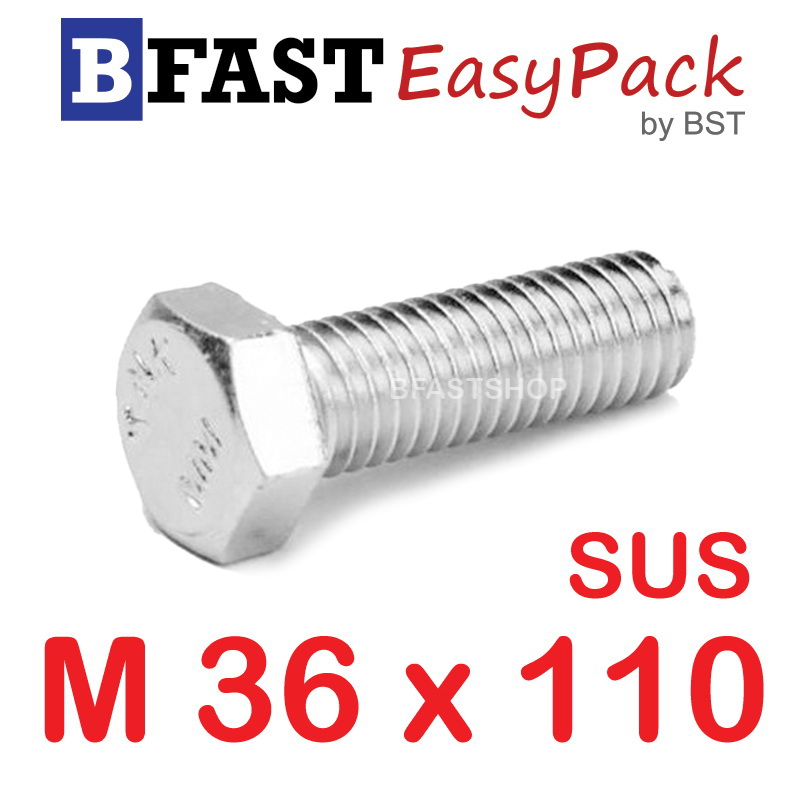 สกรูหัวเหลี่ยมสแตนเลส M36 x 110