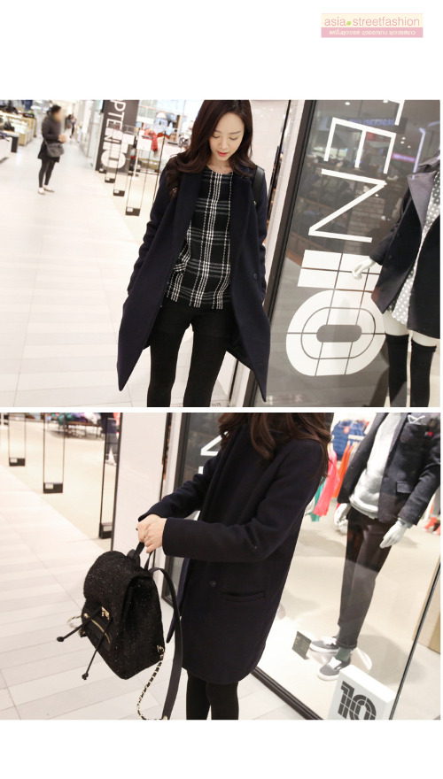 เสื้อโค้ทกันหนาว สีดำ ทรงสวย แบบผู้ดีมาก ผ้าวูลเนื้อดี บุซับในกันลม จะใส่คลุม หรือใส่เป็นเสื้อโค้ทปกติก็เก๋ค่า พร้อมส่งจ้า BLACK