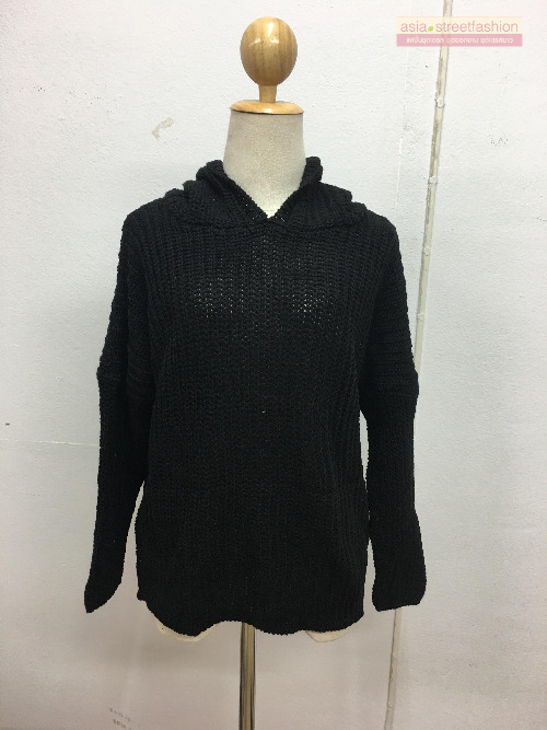 Sweater เสื้อไหมพรม ทรงสถักวยเนื้อดีอุ่น ยืดได้เยอะ สีดำพร้อมส่งจ้า สีดำ