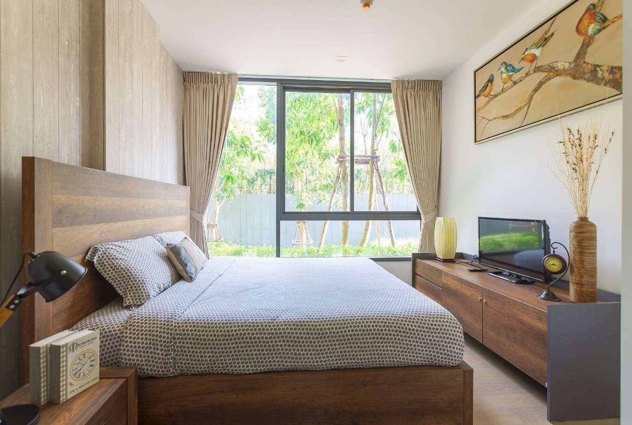 ขายคอนโด คอนโด เดอะ วัลลีย์ เขาใหญ่ THE VALLEY KHAOYAI 2 ห้องนอน 2 ห้องน้ำ ชั้น 1 ขนาด 74.72 ตรม อาคาร A วิวสวน+สระว่ายน้ำ