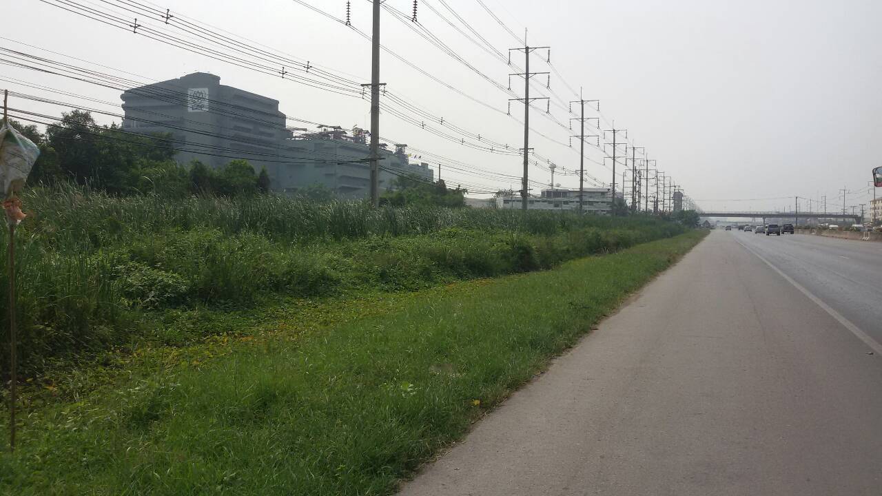 ขายที่ดินเปล่าปากทางเข้า มหาชัย พื้นที่ 91 ไร่ ขายไร่ละ 2.3 ล้าน ติดถนนพระราม ๒