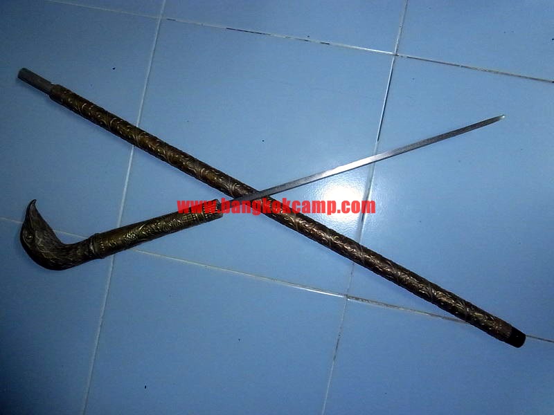 ไม้เท้าทองเหลือง หัวนกอินทรีย์ ซ่อนมีด