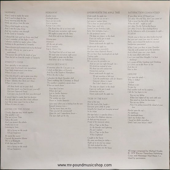 Michael Franks - Tiger in The Rain