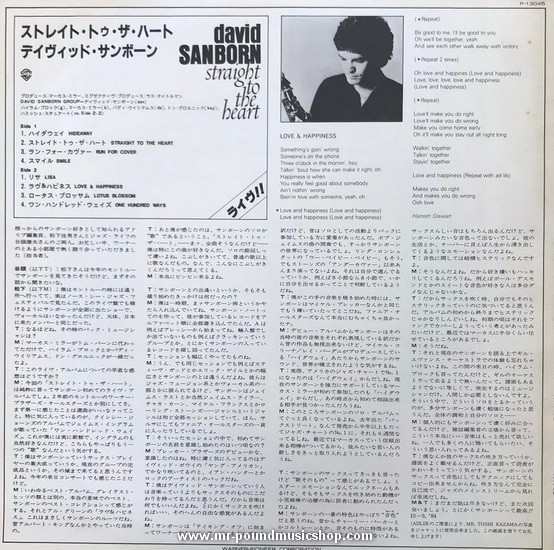 David Sanborn - Straight To The Heart