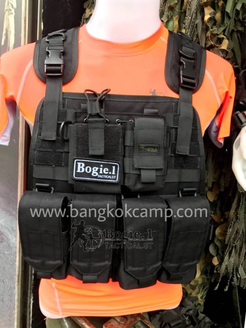เสื้อเกราะรุ่นใหม่ยี่ห้อ Bogie.1 ของแท้ 100% ผลิตจากผ้าคอร์ดูร่า เกรดกองทัพ​(สีดำ)​