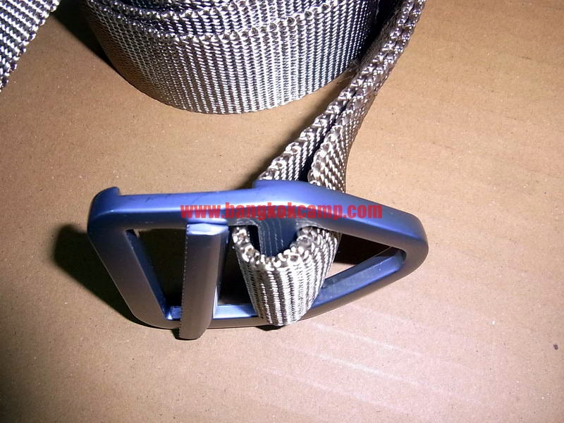 เข็มขัด หัวโลหะขาว สีทราย