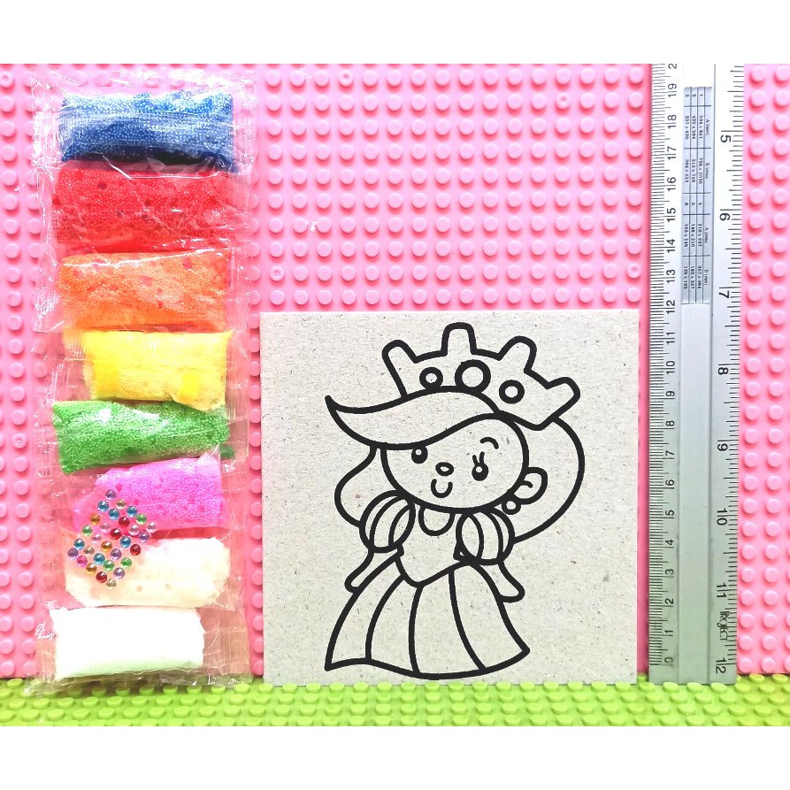 ปั้นแปะดินโฟม ABKพร้อมสีดินโฟม 8 สี PC.Foam clay ขนาด 12.5*12.5 ซม.