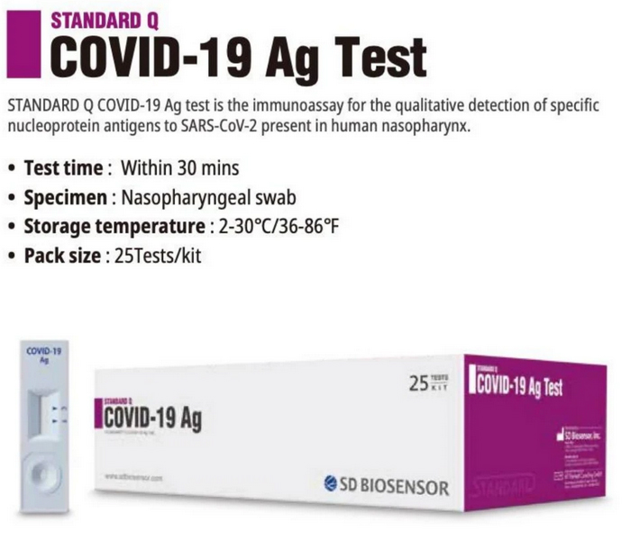 ชุดตรวจ Antigen สำหรับ covid-19 จากเกาหลี 1 ชิ้น แบบswab จมูก ได้มาตรฐานเทียบเท่า PCR เลขที่ อย. T 6300042