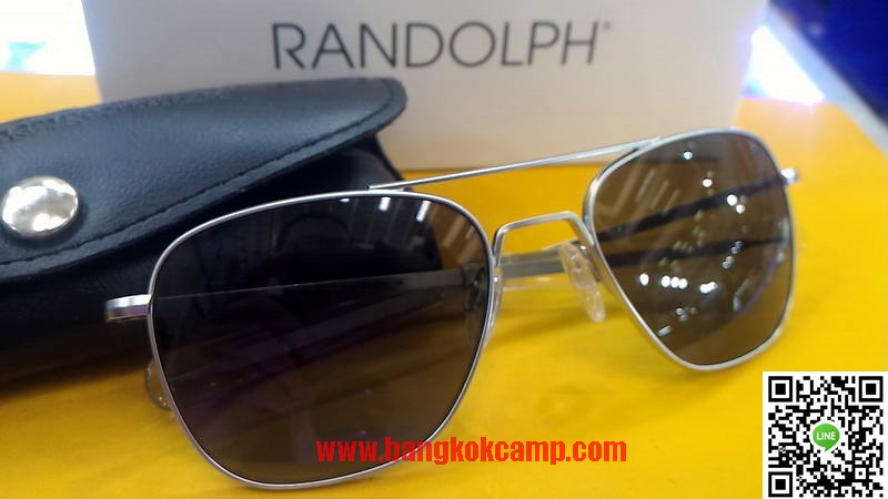 แว่น RANDOLPH...Randolph Aviator AF54611-G Square Sunglasses, Matte Chrome,55 mm