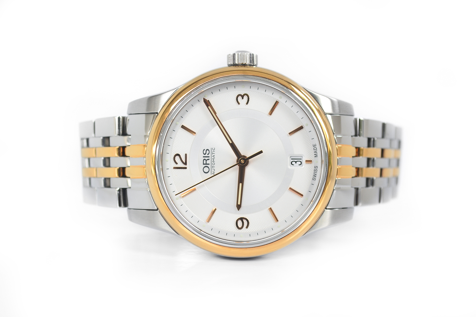 Oris Classic Date Boy Size Silver Automatic 2tone