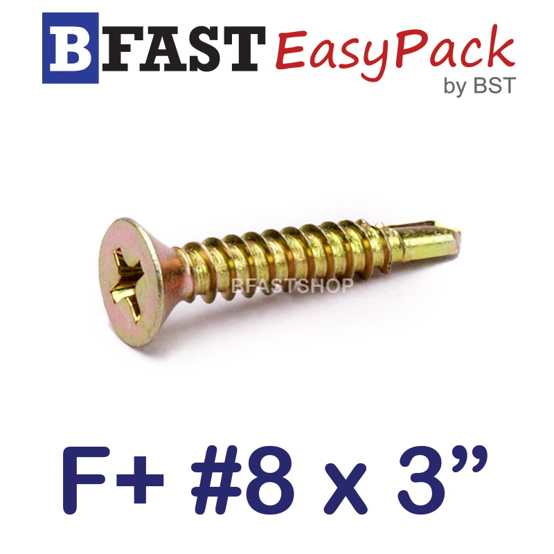 สกรูปลายสว่าน F+ #8 x 3" (ุ20 ตัว/ถุง)