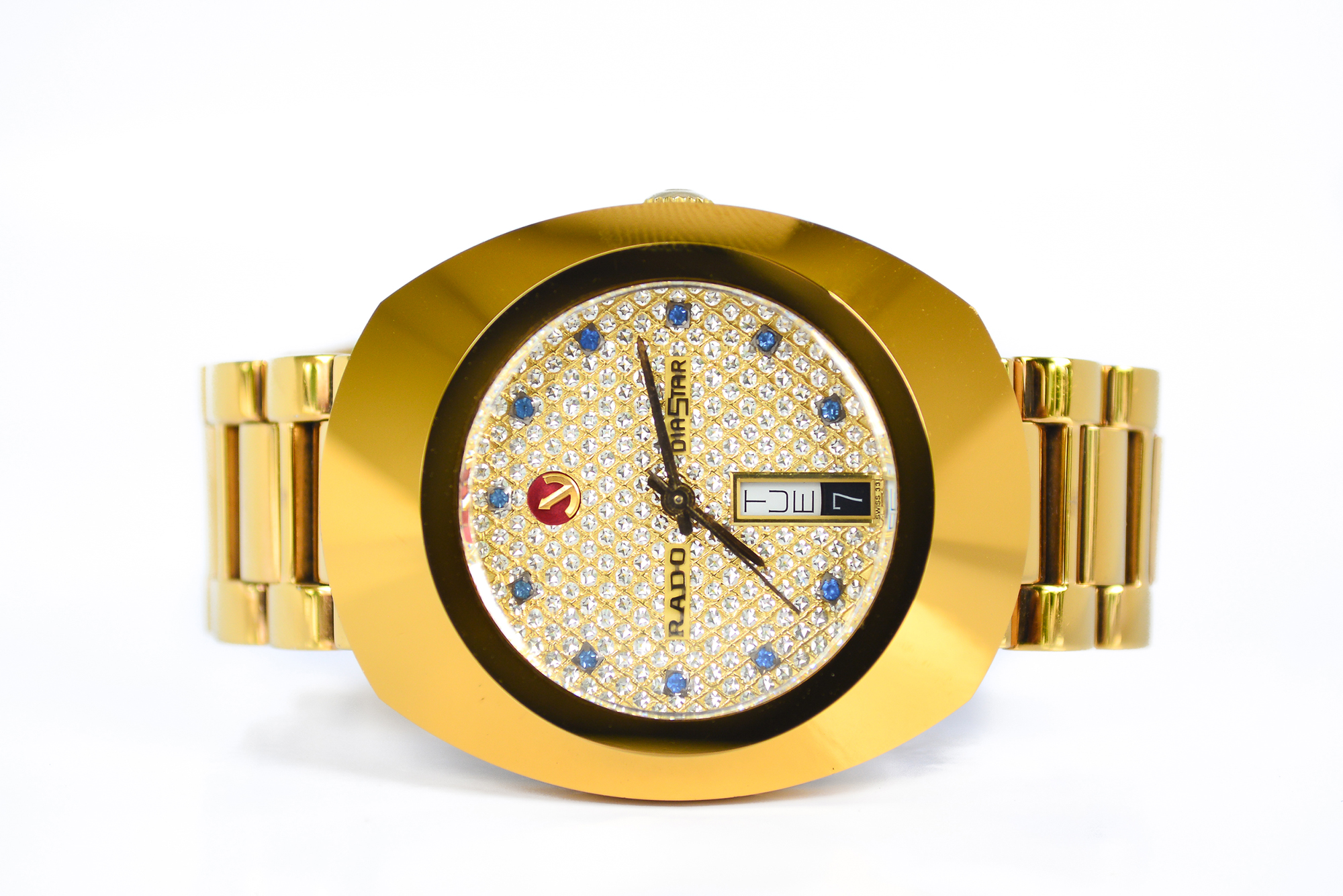 Rado Diastar Automatic เรือนทอง พลอยฟ้า สายหนา