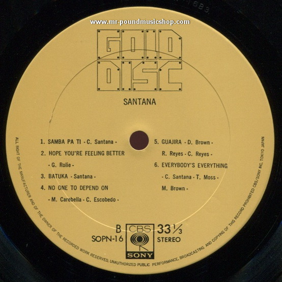 Santana - Gold Disc