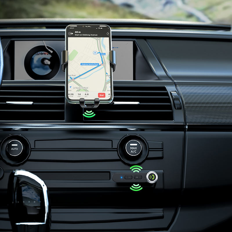Hoco E58 IN-Car Aux Wireless Receiver - ตัวรับสัญญาณบลูทูธ บลูทูธติดรถยนต์ สำหรับรถที่ไม่มีระบบบลูทูธ