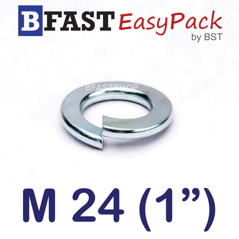 แหวนสปริง M24 (1") ชุบขาว (3 ตัว/ถุง)