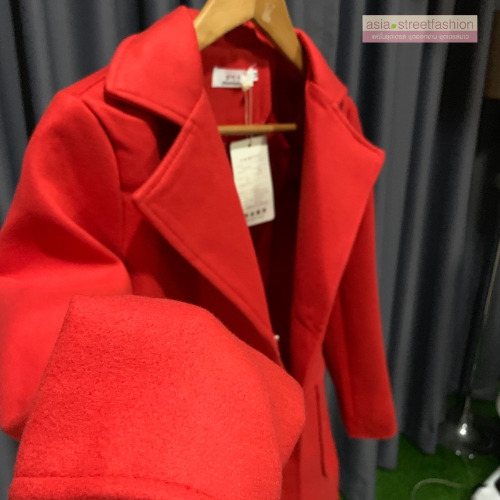 เสื้อโค้ท สไตล์เกาหลี ทรงคลาสสิค ใส่ง่ายเข้ากับทุกชุด กันหนาวได้ดี พร้อมส่ง สีแดง
