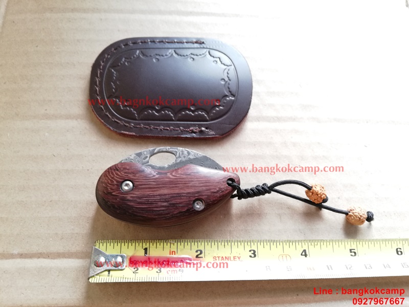 มีดพับ ดามัสกัส Damascus พร้อมซองหนังแท้ (5)