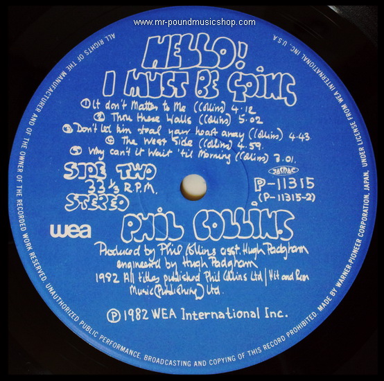 Phil Collins - Hello, I Must Be Going!