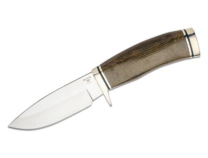 มีดใบตาย Buck 192 Legacy Collection Vanguard Pro Fixed Blade Knife 4.125" S35VN Satin Drop Point, Green Canvas Micarta Handle with Nickel Silver Guard and Pommel, Leather Sheath - 13528