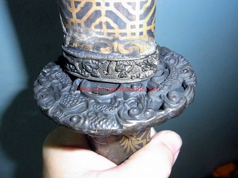 ดาบซามูไร ใบมีดเป็นเหล็กลาย (ใบมีดดามัสกัส) ลายเสือ