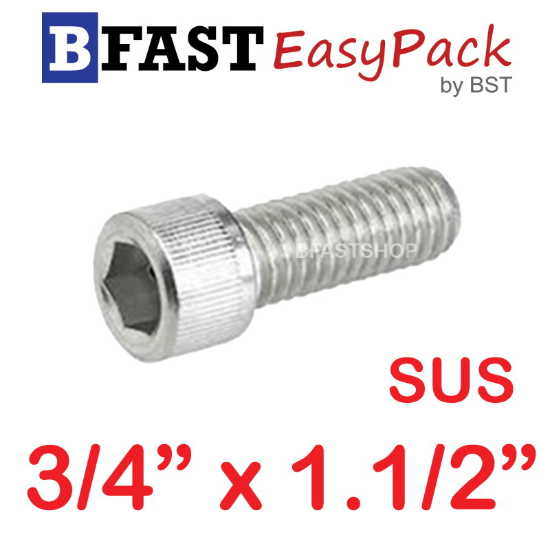 สกรูหัวจมสแตนเลส SUS 3/4" x 1.1/2" (1 ตัว/ถุง)