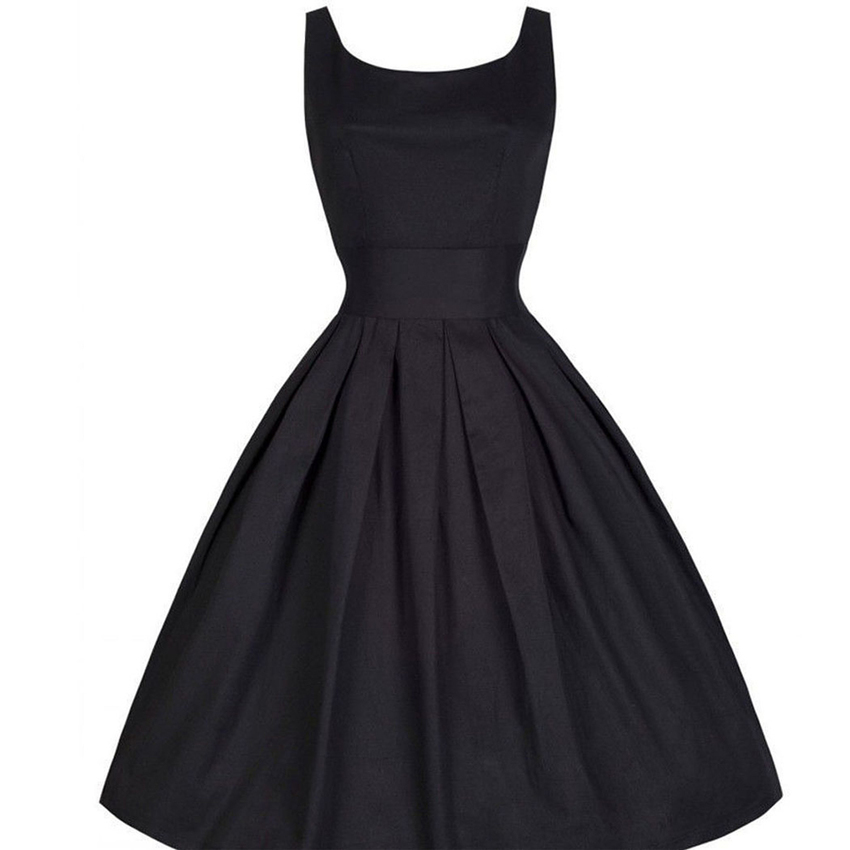 Cyber Fashion Women Vintage Style Sleeveless Cocktail Ball GownDresses For Women (Black)
