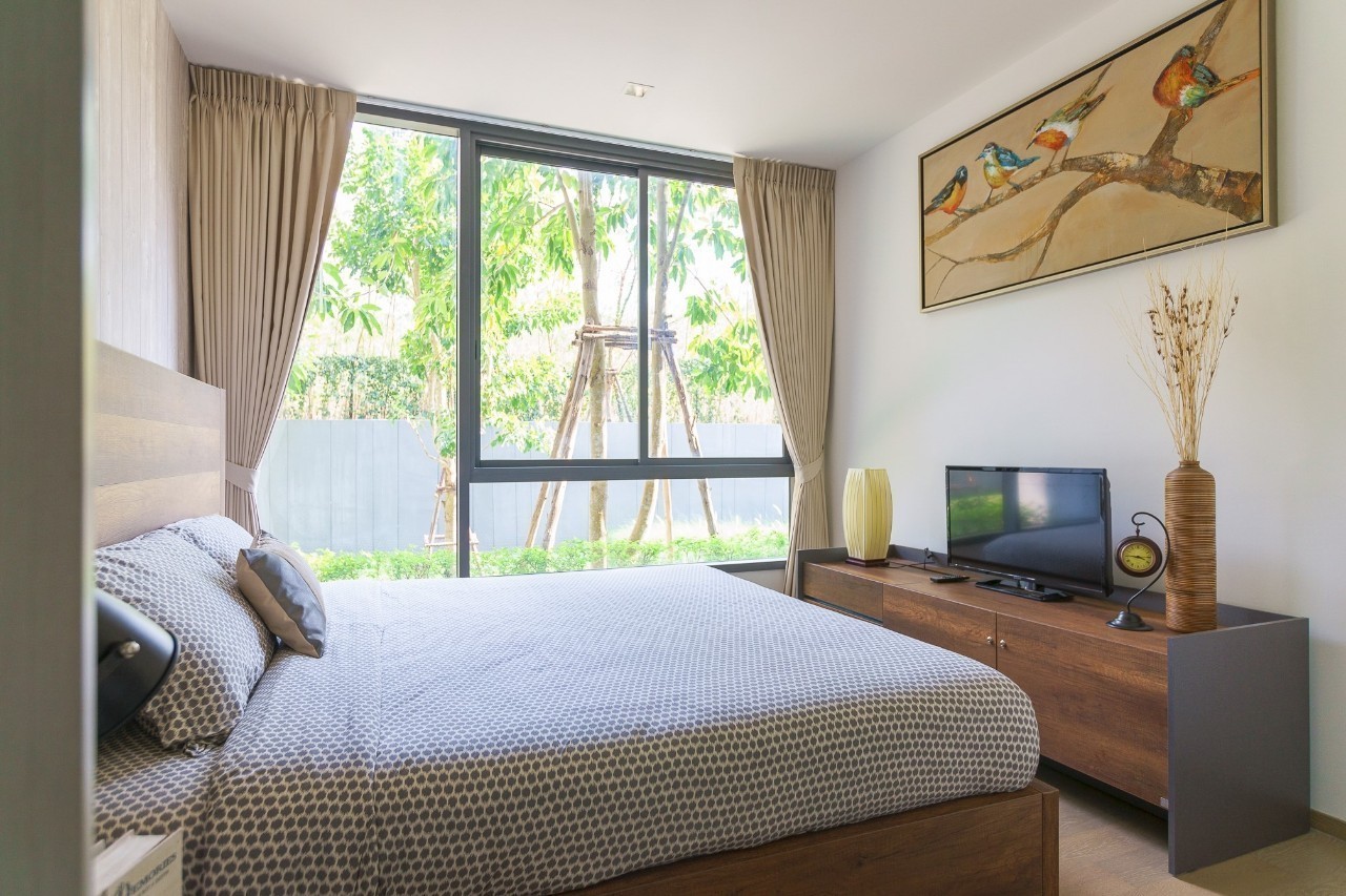 ขายคอนโด คอนโด เดอะ วัลลีย์ เขาใหญ่ THE VALLEY KHAOYAI 2 ห้องนอน 2 ห้องน้ำ ชั้น 1 ขนาด 74.72 ตรม อาคาร A วิวสวน+สระว่ายน้ำ