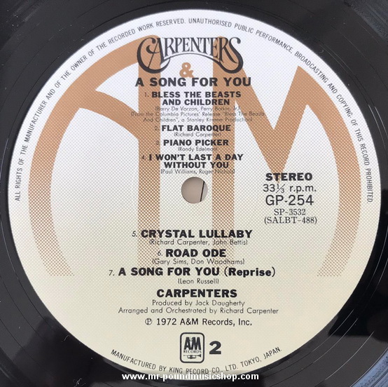 Carpenters - A Song For You