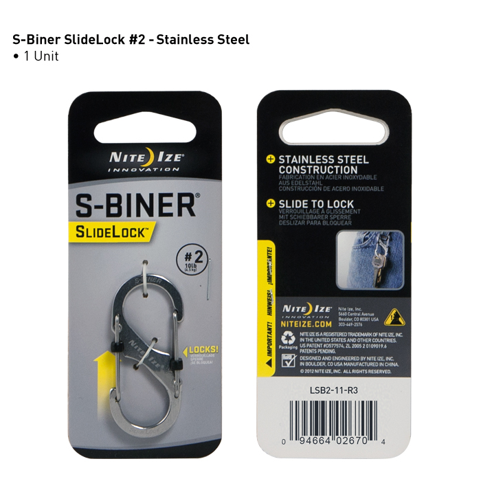 NiteIze S-BINER SlideLock #2 -Stainless Steel