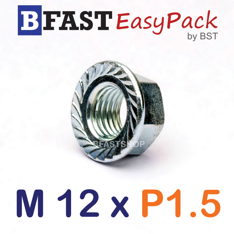 หัวน็อตจาน M12 x P1.5 (5 ตัว/ถุง)