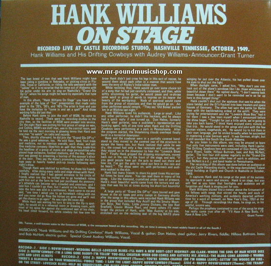 Hank Williams - On Stage