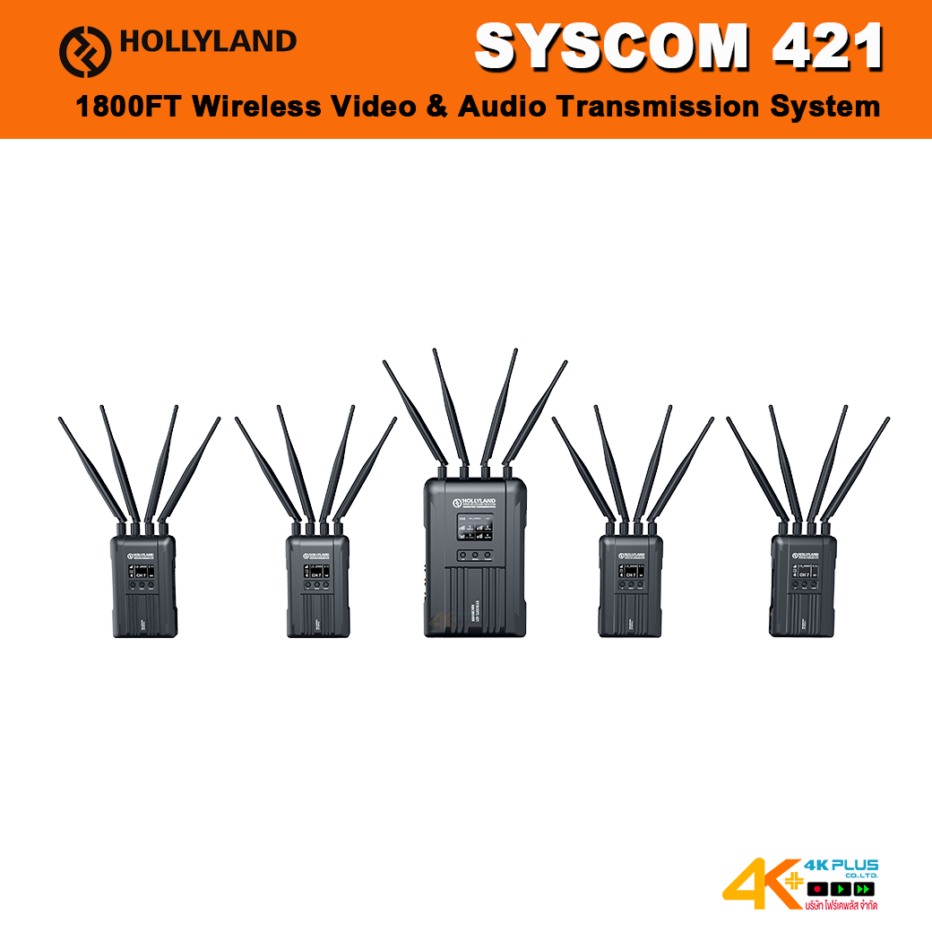 Hollyland Syscom 421 1800FT Wireless Video & Audio Transmission System (4TX+1RX) 500 เมตร