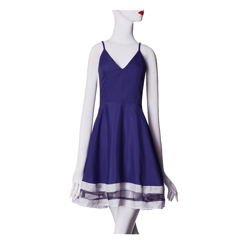 Zanzea Women V neck Stripe Mini Women - Dresses 4XL (Blue)
