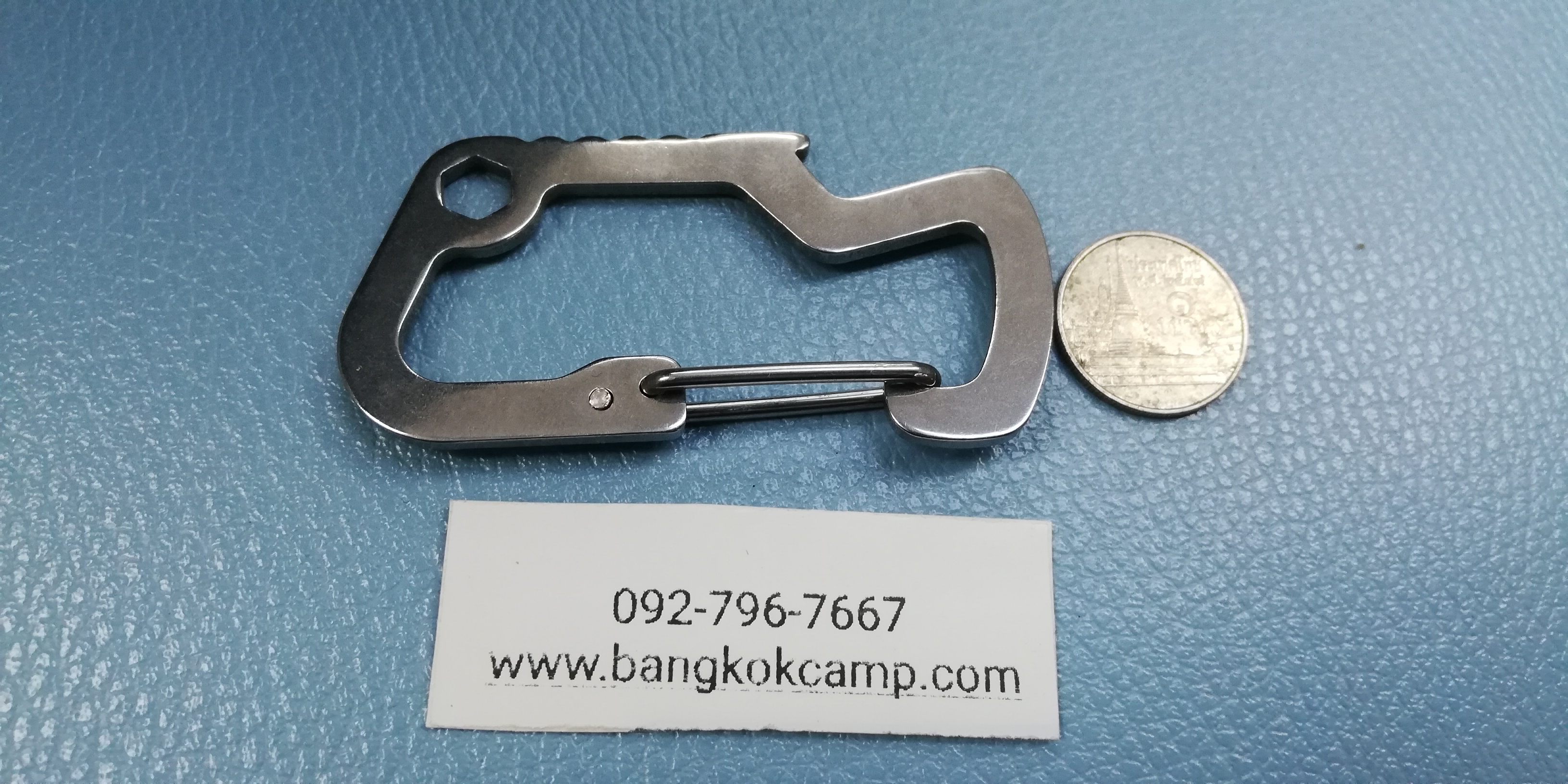 พวงกุญแจ คาราบิเนอร์ Carabiners สแน็ปลิงค์ Snaplink - สแตนเลส ขนาด2.5นิ้ว (มีที่เปิดขวด) (2อัน)