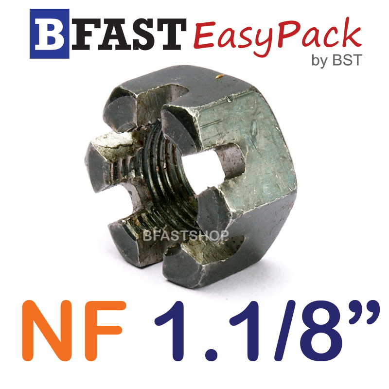 หัวน็อตผ่า NF 1.1/8"-12 ขอบ 43 mm. หนา 25 mm.