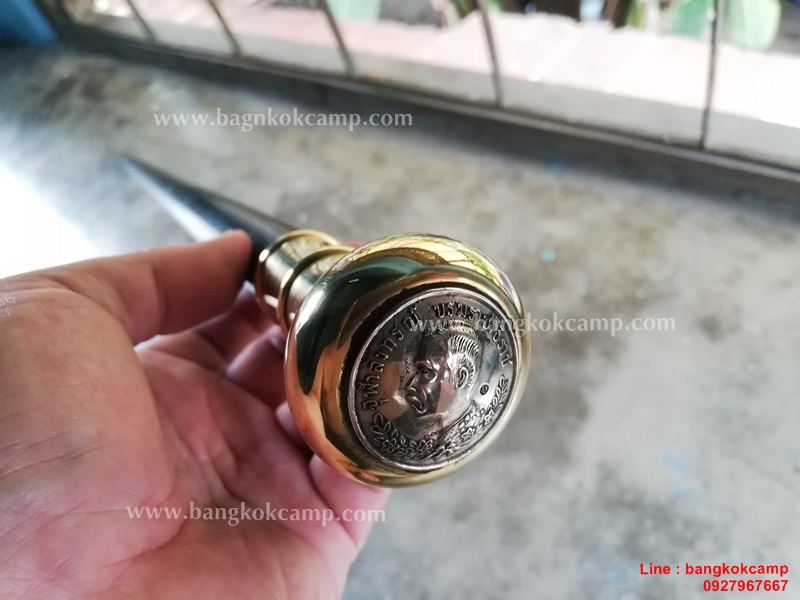 ไม้ตะพด (แบบ 23 ) หัวทองเหลือง ทรงแป้น ร.5 ปราบฮ่อ