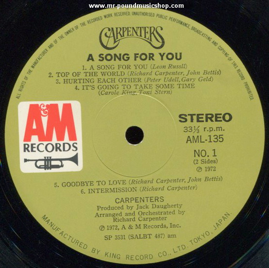 Carpenters - A Song For You