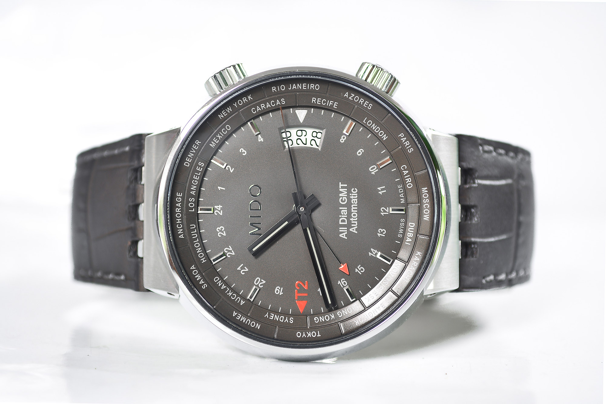 NEW:Mido All Dial GMT สายหนัง M8350.4.18.5