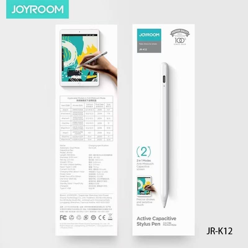 Joyroom JR-K12 Stylus Pen 2in1 - ปากกาเขียนหน้าจอแบบใช้แบตเตอรี่ รองรับ Smartphone , Tablet