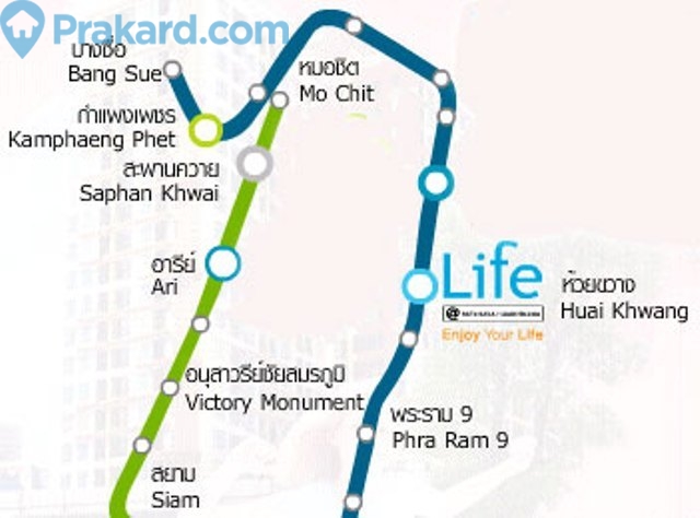 ให้เช่า Life @ Ratchada - Huay Kwang (ไลฟ์ แอท รัชดา-ห้วยขวาง ราคา โปรโมชั่น 14,000 บาท ห้องขนาด 41 ตารางเมตร