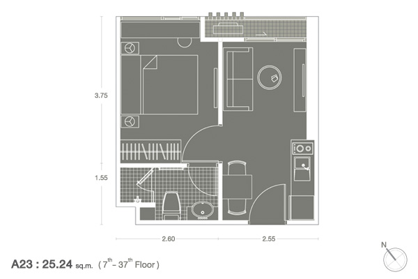 ขายดาวน์โนเบิล รีวอลฟ์ รัชดา Noble REVOLVE Ratchada ติด MRT ศูนย์วัฒนธรรม 1 นอน ห้อง A23 ชั้น 16 วิวสวน ไม่บล็อควิว