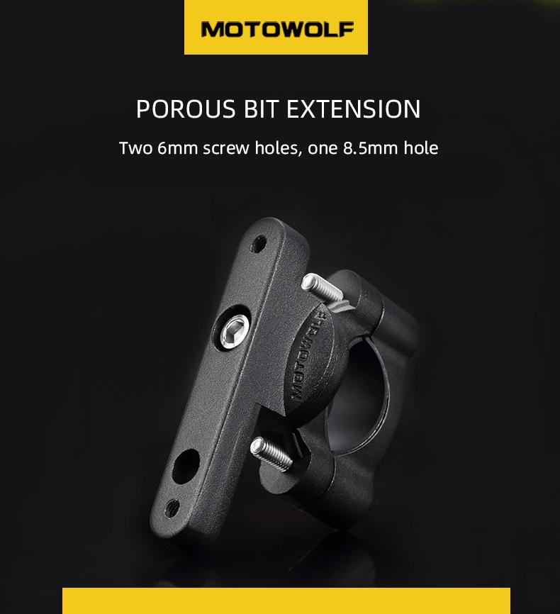 MOTOWOLF MDL 3511 - ขายึดแฮนด์บาร์ และขายึดก้านกระจกใส่อุปกรณ์เสริมสำหรับมอเตอร์ไซค์
