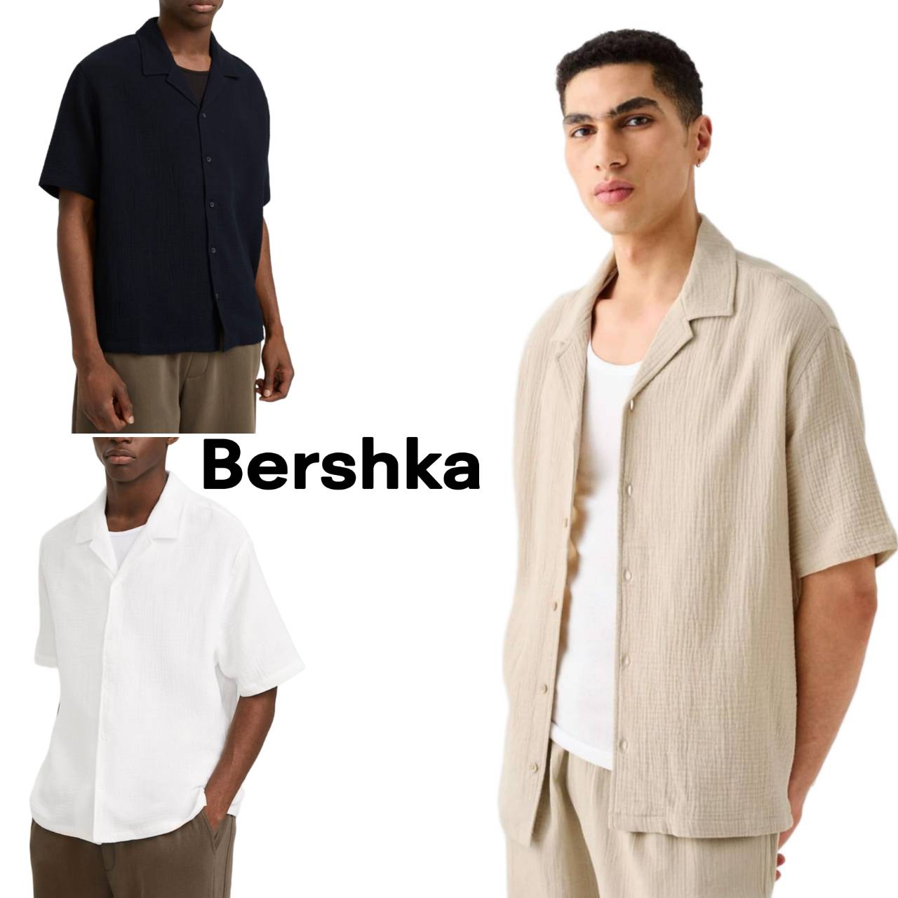 Bershka Relaxed fit textured shirt