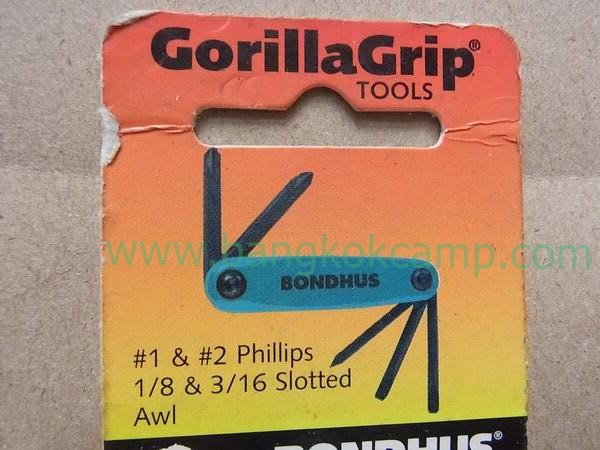 ประแจหกเหลี่ยม แบบพับ BONDHUS GorillaGrip (สีฟ้า) ...Made in USA