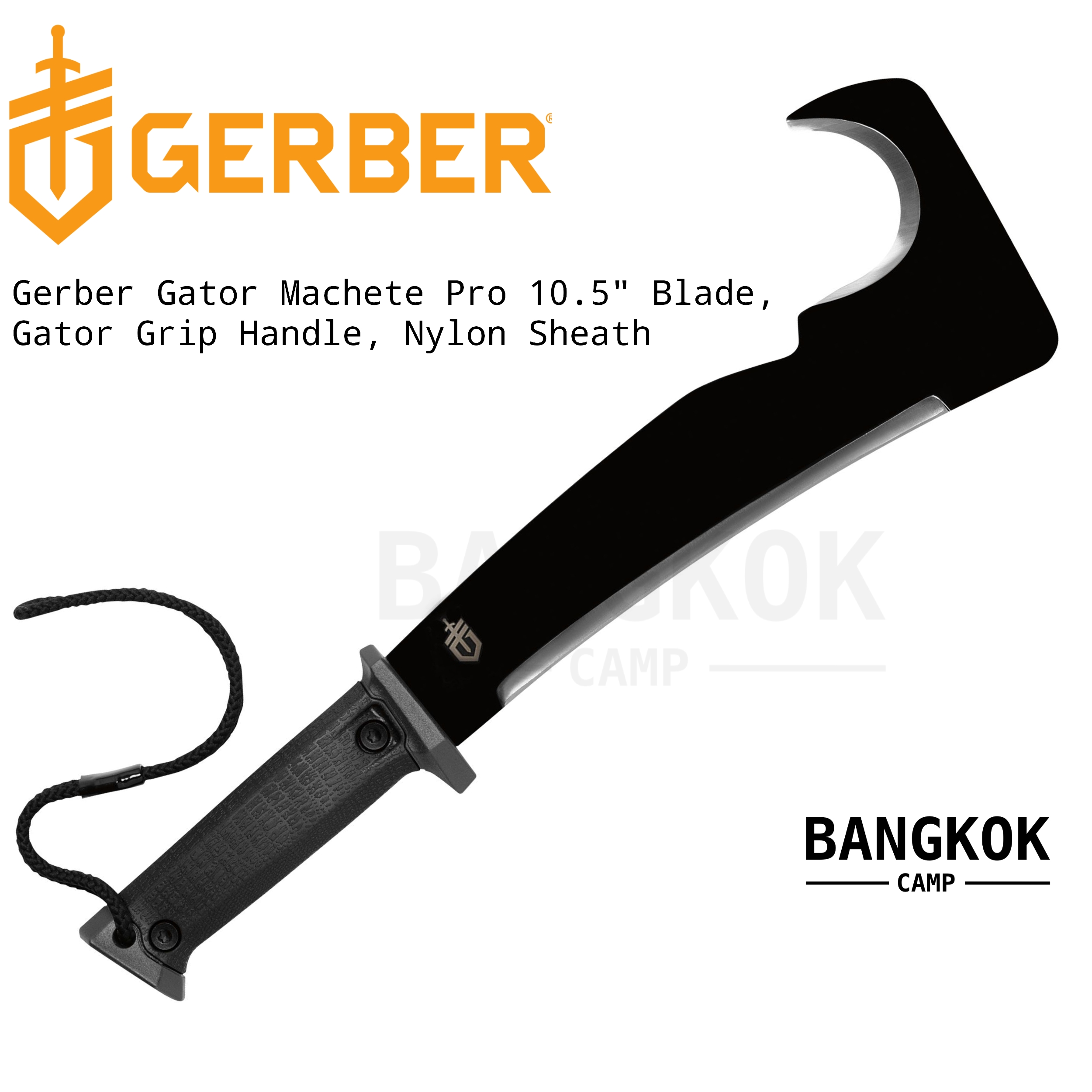 มีดใบตาย Gerber Gator Machete Pro 10.5" Blade, Gator Grip Handle, Nylon Sheath - 31-000705 ของใหม่ ของแท้